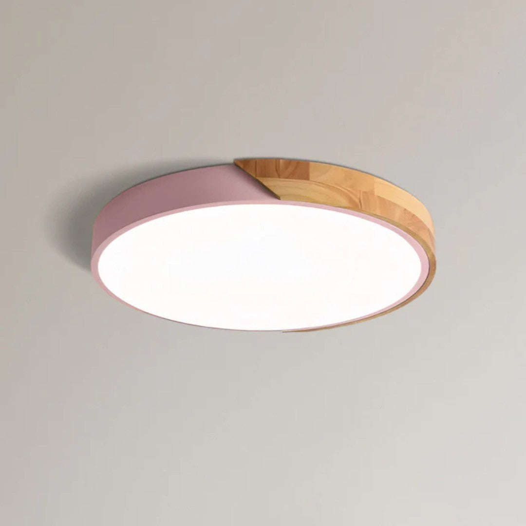 Naldra plafondlamp van hout, acryl – zijaanzicht