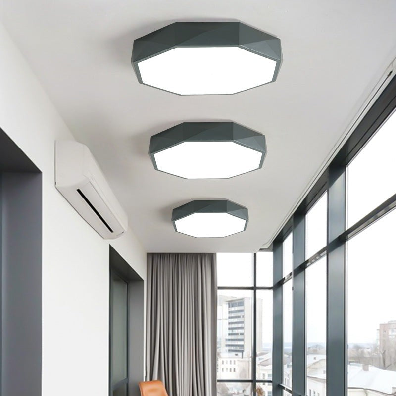Nervik plafondlamp in grijs van ijzer, acryl – vooraanzicht