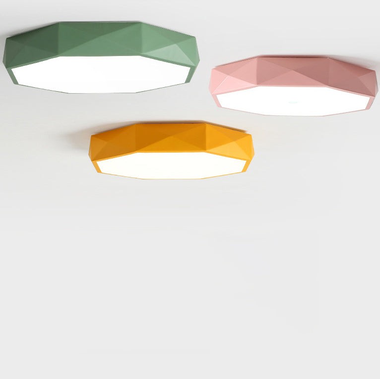 Nervik plafondlamp in groente van ijzer, acryl – detailfoto van de afwerking