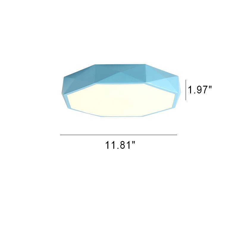 Nervik plafondlamp in geel van ijzer, acryl – sfeerbeeld in huis