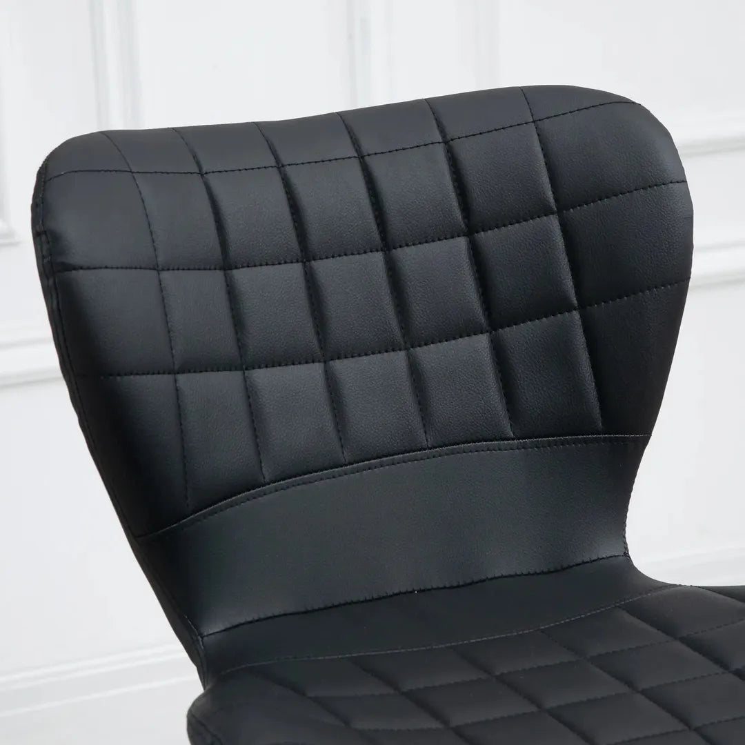 Barkrukken Set van 2 – In Hoogte Verstelbaar en Draaibaar met Voetsteun – Lederlook en Metalen Frame – Grijs – 44 x 49 x 90-110 cm