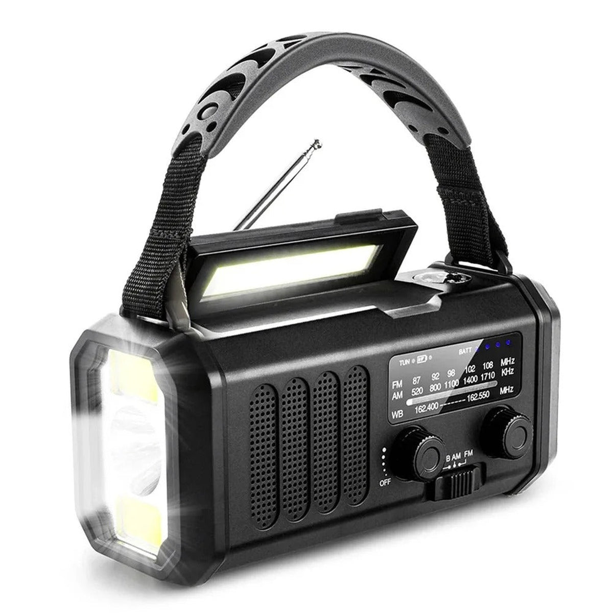 noodradio – detailfoto van de afwerking