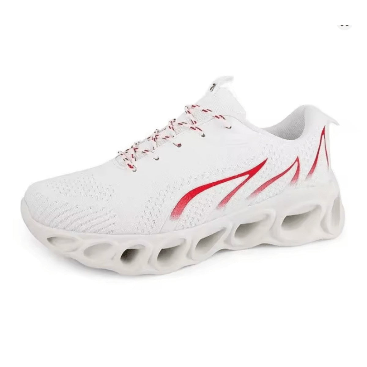 Nord1271 schoen in wit rood – geplaatst in een interieur