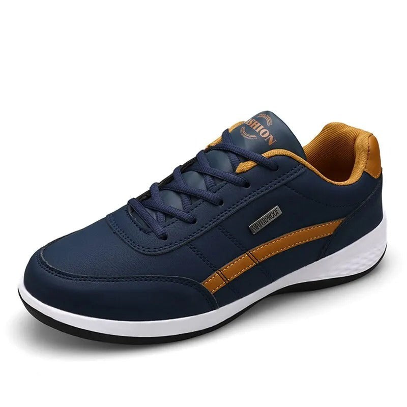 Nord1435 schoen in blauw van synthetisch leer en textiel – vooraanzicht