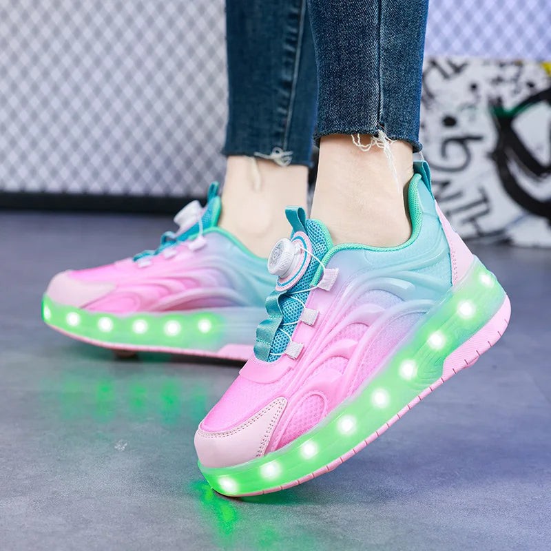 Nord2312 schoen van kunststof, textiel verlichte wielen met led-licht usb oplaadbaar voor gemak en duurzaamheid geschikt