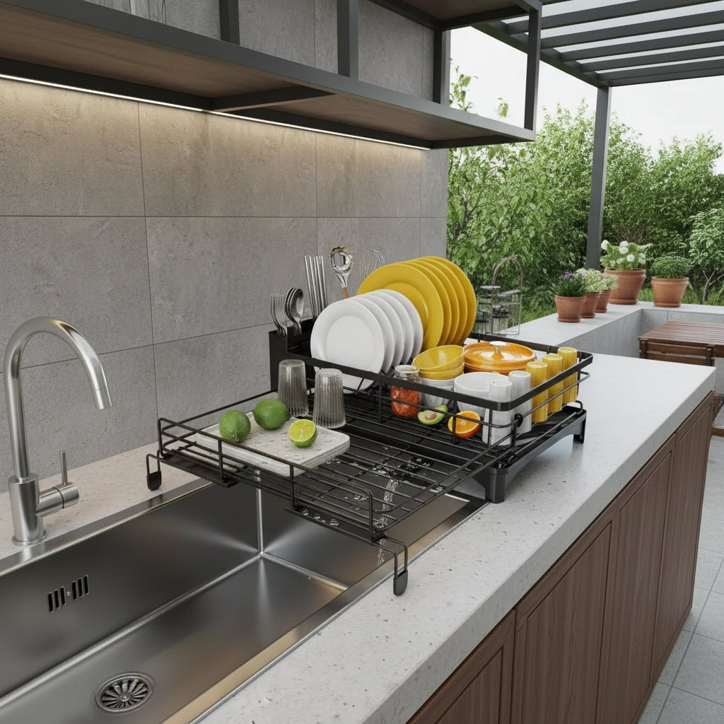 Nord2928 dienblad van duurzaam kunststof and metaal construction – sfeerbeeld in huis