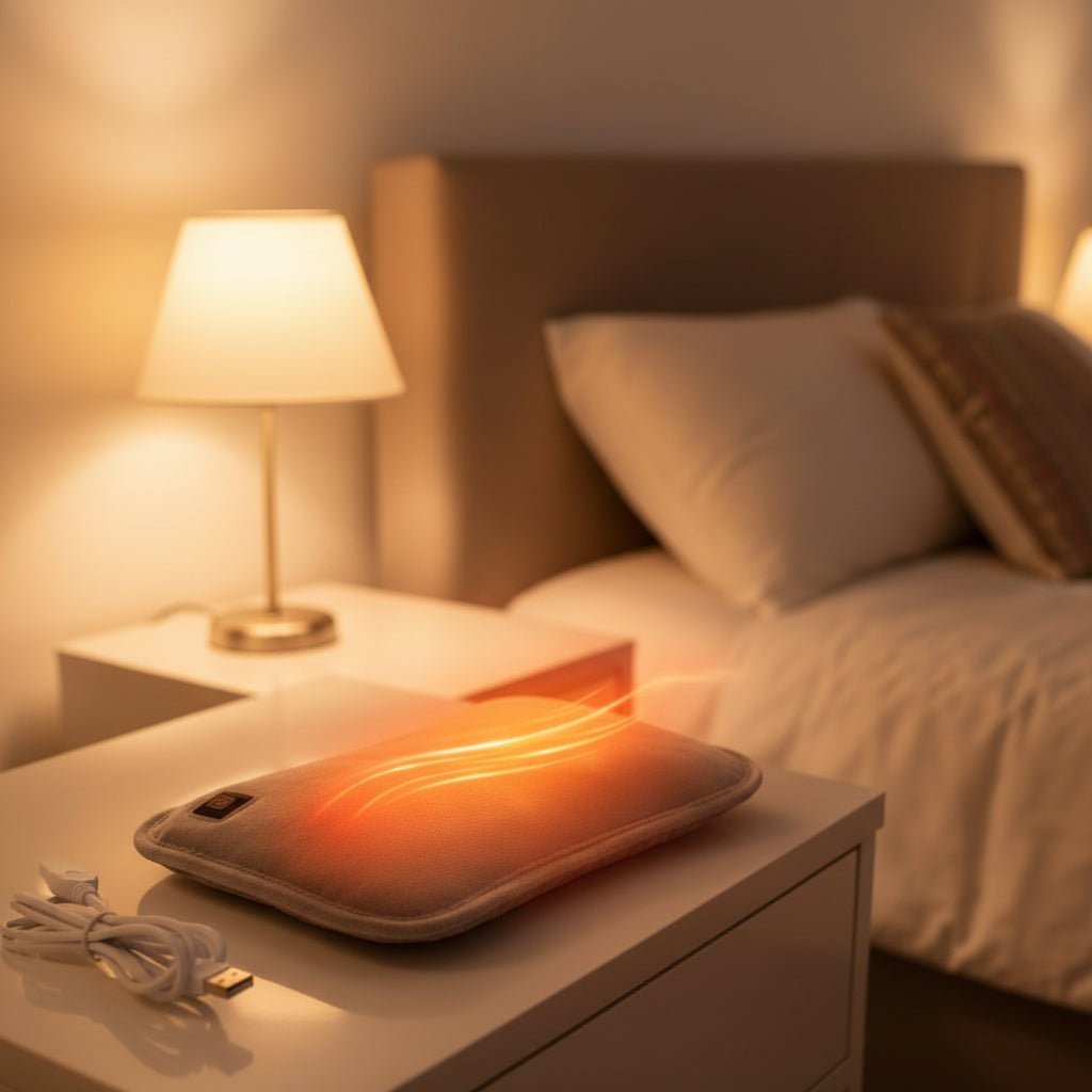 Nord3614 sierkussen in light grijs van light and soft 1x thermocalm heat pad 1 x usb cable – vooraanzicht
