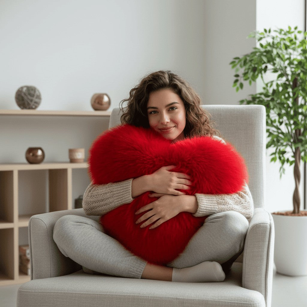 Nord3949 sierkussen in grijs van high-quality faux fur and soft katoen filling – sfeerbeeld in huis