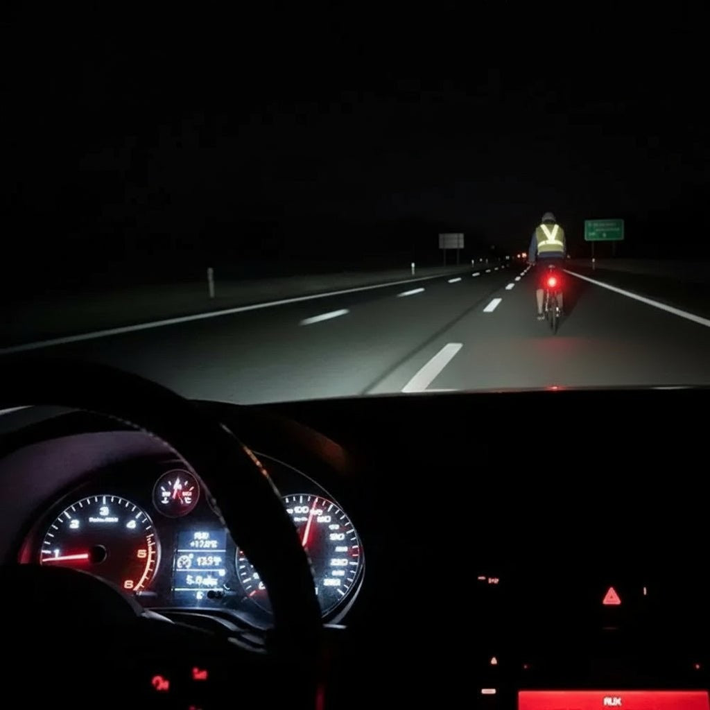 Nord4272 vest in zwart van reflective polyester with integrated led system – detailfoto van de afwerking