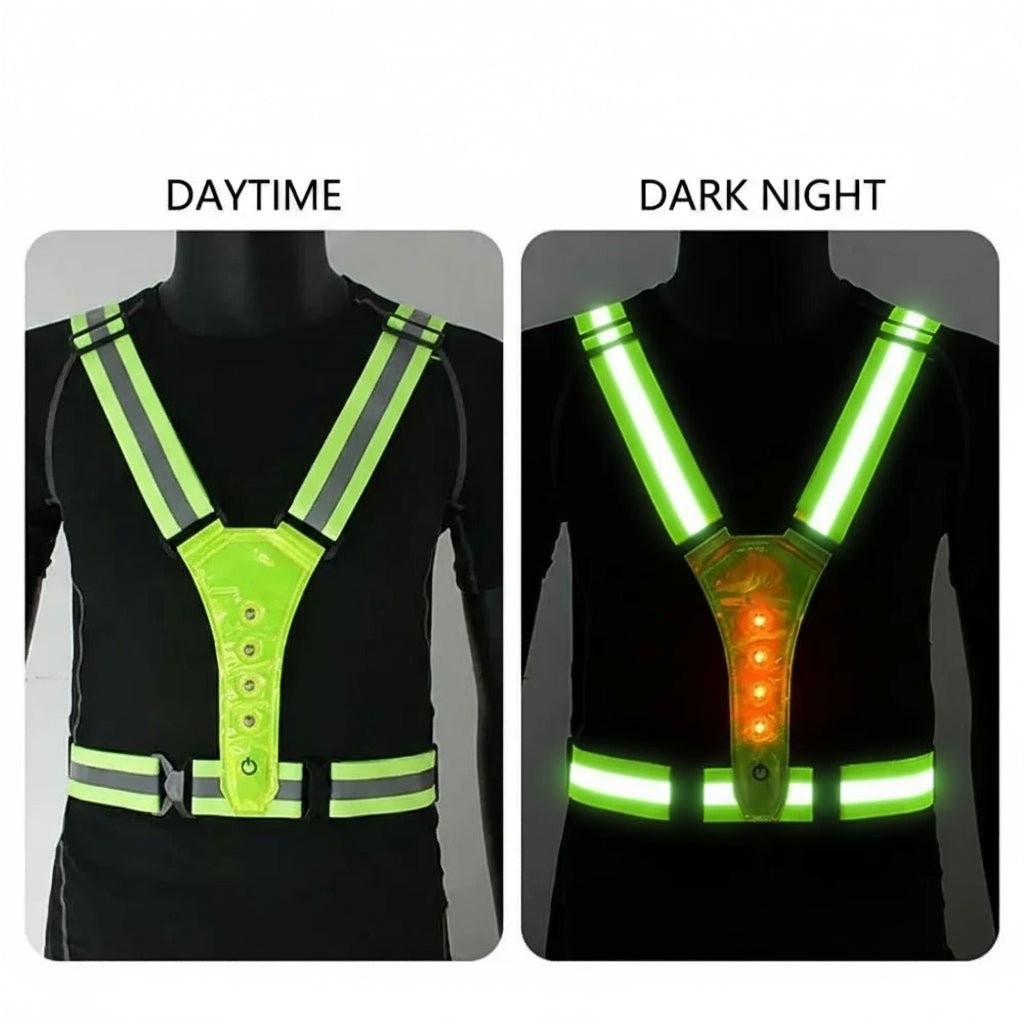 Nord4272 vest van reflective polyester with integrated led system – close-up van het materiaal
