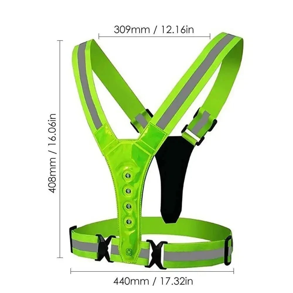 Nord4272 vest van reflective polyester with integrated led system – van bovenaf gezien