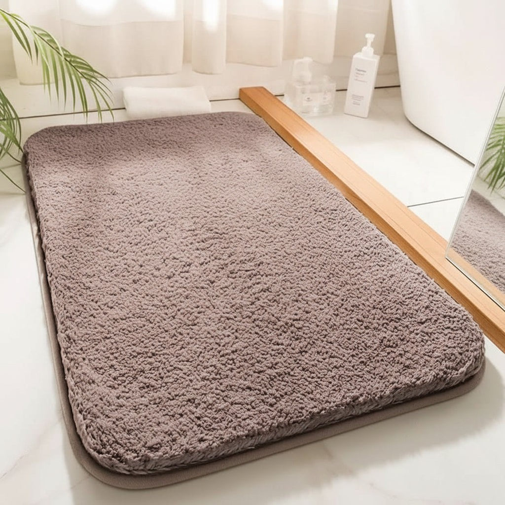 Nord4842 badmat van high-pile microvezel (super dense) with antislip rubber backing – close-up van het materiaal