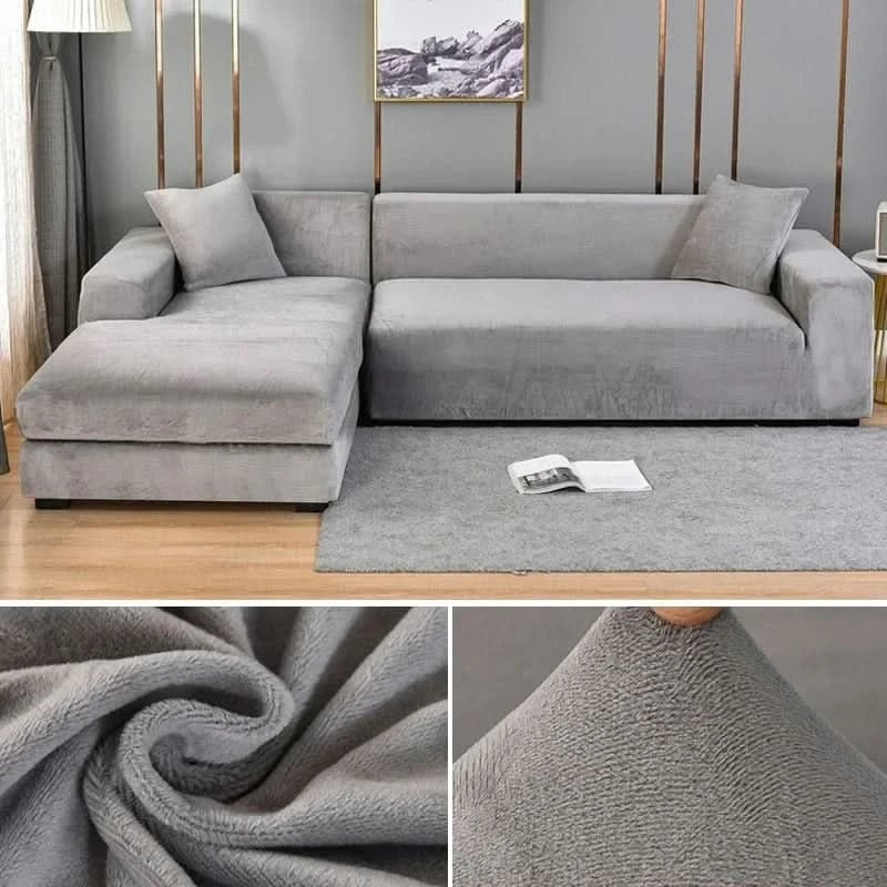 Nord531 bankhoes in dark blauw van 100% polyester with velvety surface – achteraanzicht