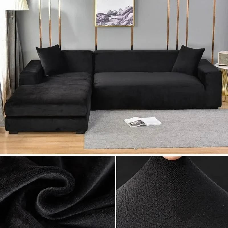 Nord531 bankhoes in rood van 100% polyester with velvety surface – sfeerbeeld in huis