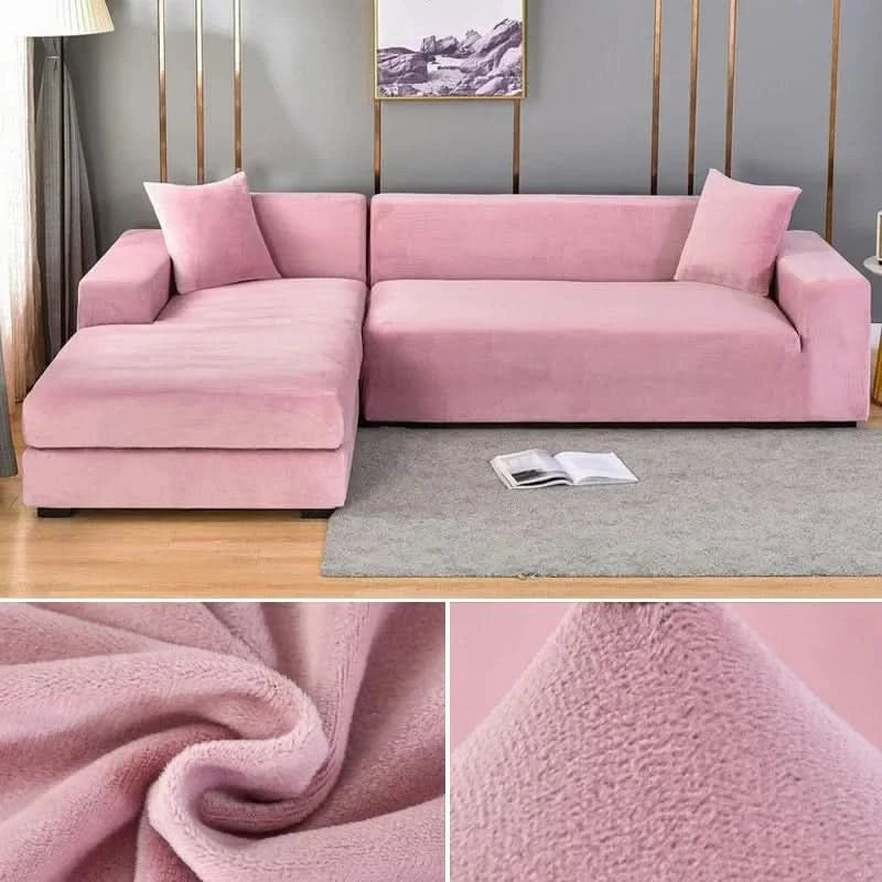 Nord531 bankhoes in violett van 100% polyester with velvety surface – in een woonkamer