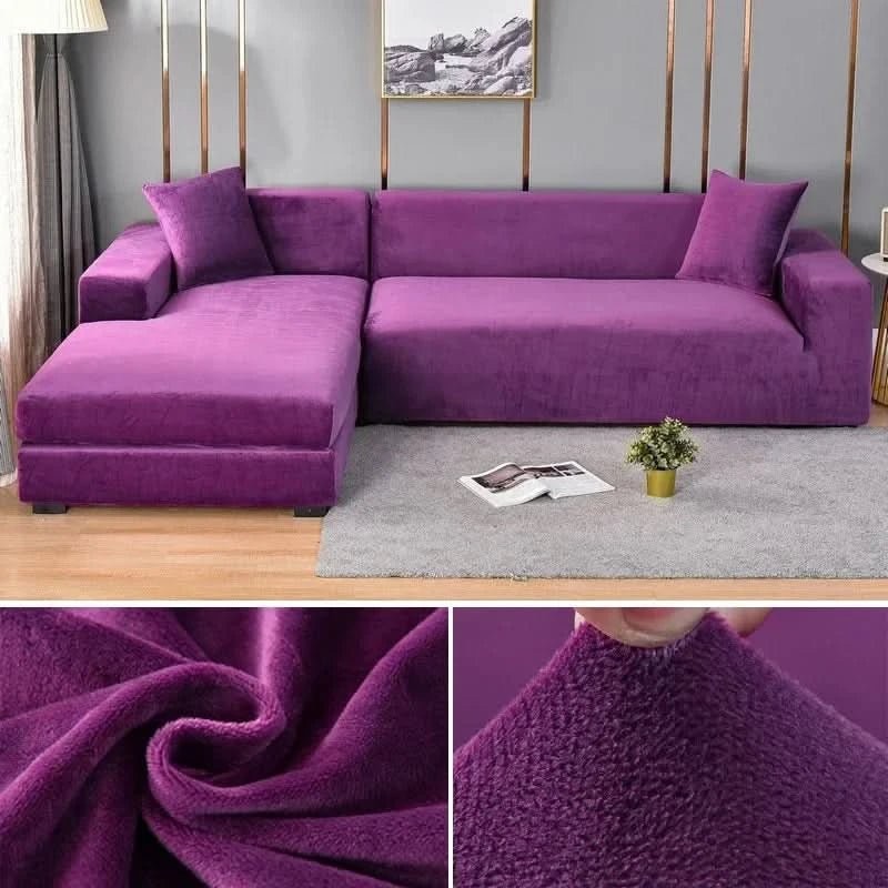 Nord531 bankhoes in oranje van 100% polyester with velvety surface – zijaanzicht