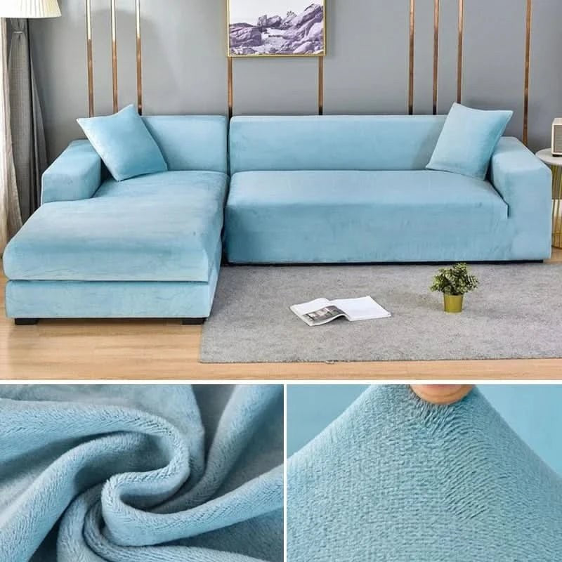 Nord531 bankhoes in geel van 100% polyester with velvety surface – in gebruik