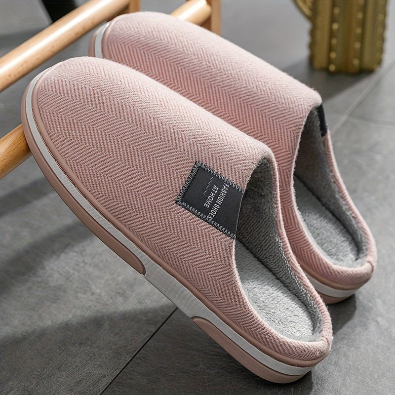 Nord5914 pantoffel van textiel bovenkant met warme pluche voering – van bovenaf gezien