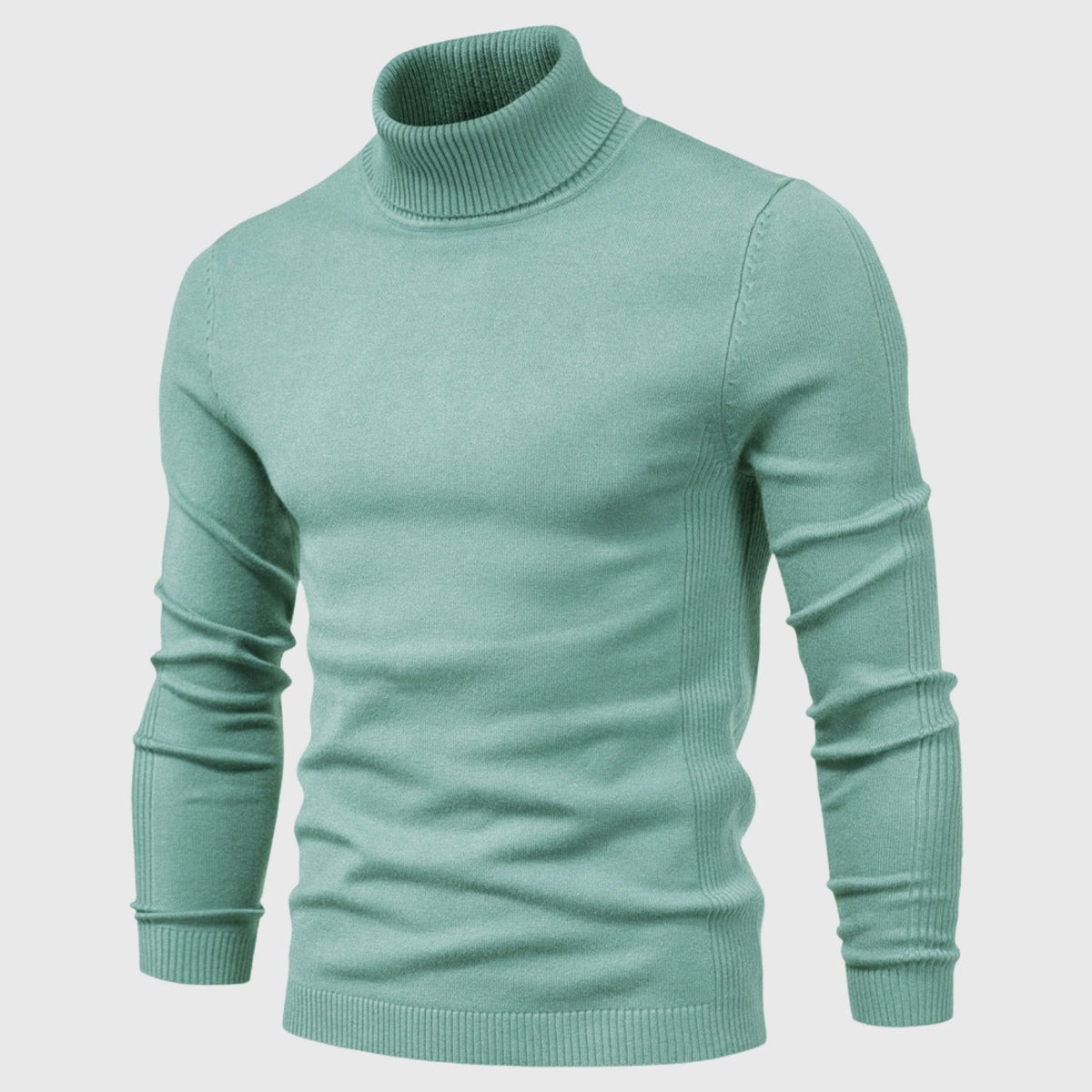 Nord6550 trui in kaki van zachte breimix – detailfoto van de afwerking