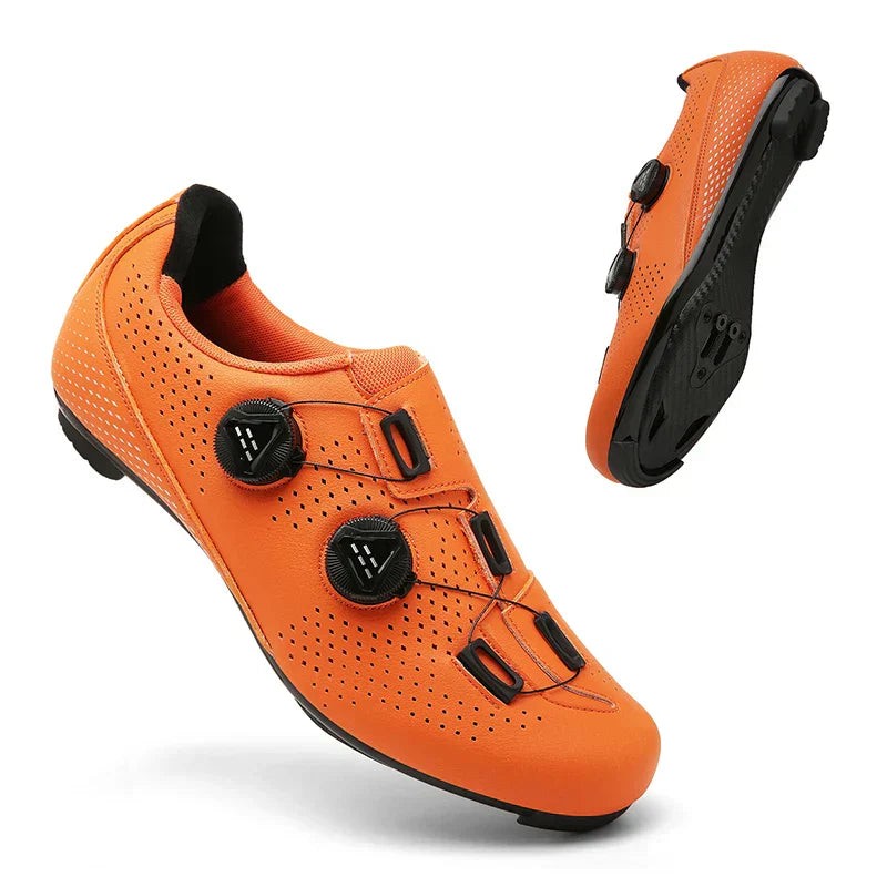Nord8709 schoen in oranje mtb van synthetisch leer met ademend bovenwerk, rubberen zool – vooraanzicht