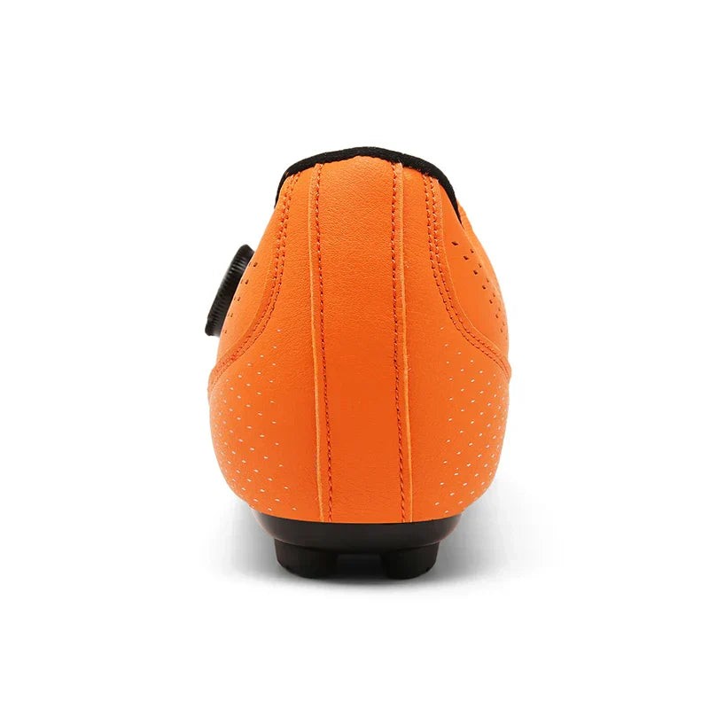Nord8709 schoen in oranje spd van synthetisch leer met ademend bovenwerk, rubberen zool – detailfoto van de afwerking