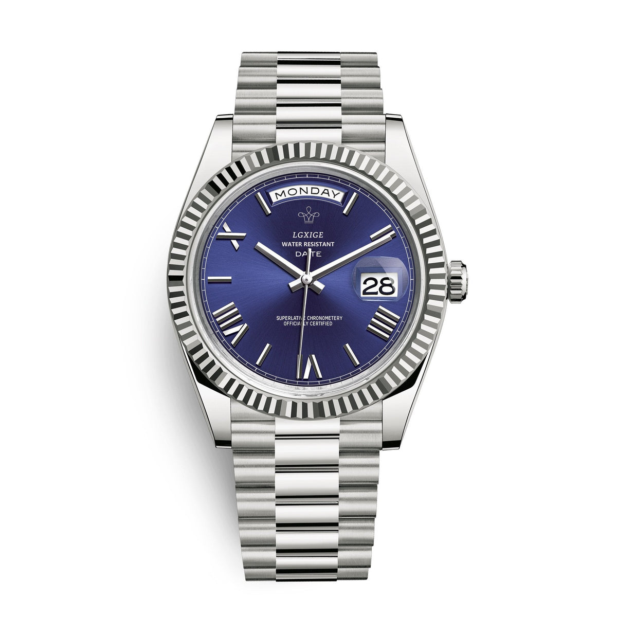 Nord8770 horloge in hemelblauw van roestvrij staal – vooraanzicht