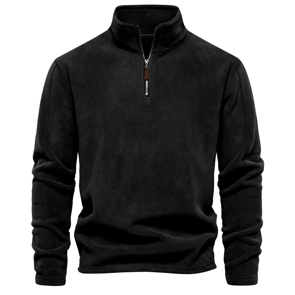 Nord9344 trui in zwart van premium fleece polyester – vooraanzicht