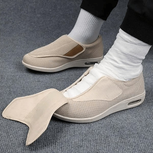 Nord9765 schoen in grijs van memory foam – zijaanzicht