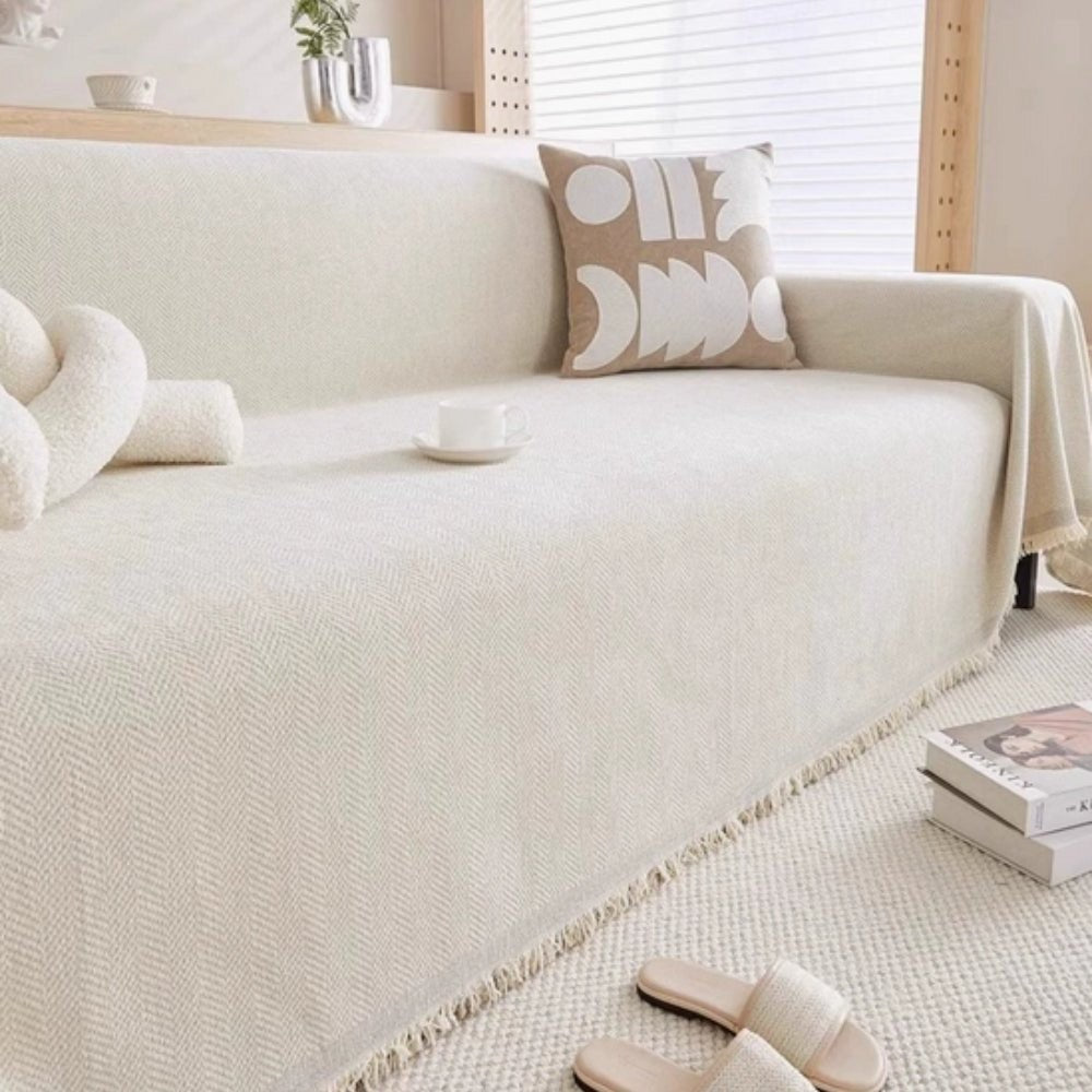 Nordal plaid in apricot – sfeerbeeld in huis