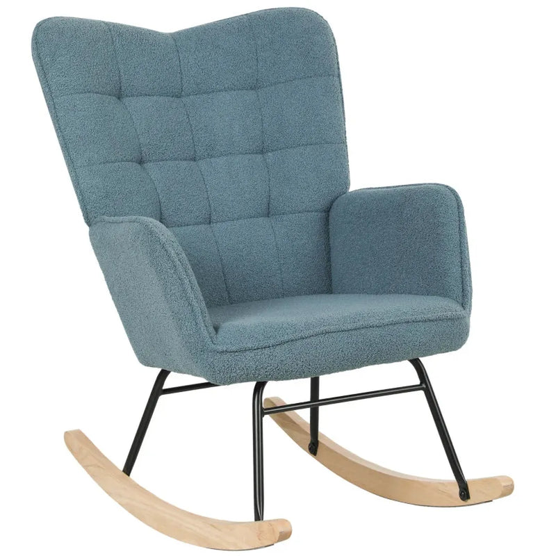 Schommelstoel van massief hout – fauteuil – 98 x 71 x 101 cm – natuurlijk hout