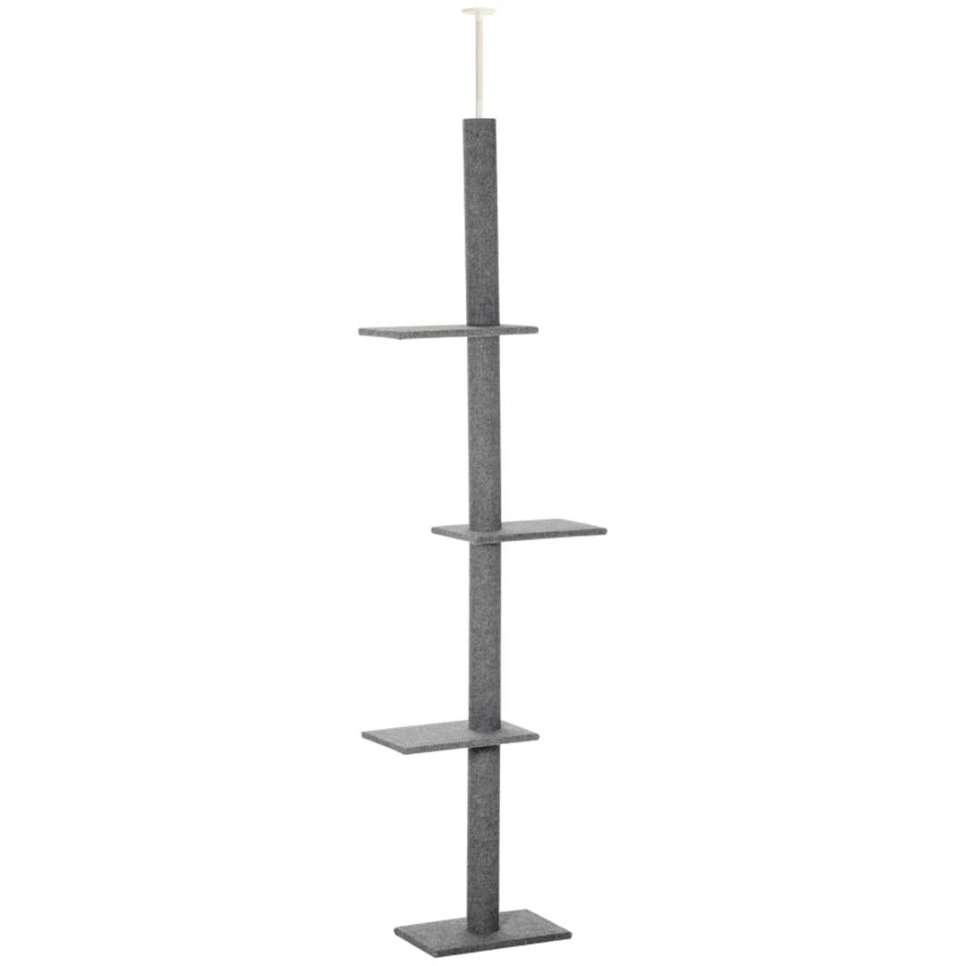 Krabpaal van vloer tot plafond – in hoogte verstelbaar 228-260 cm – 3 niveaus – lichtbruin
