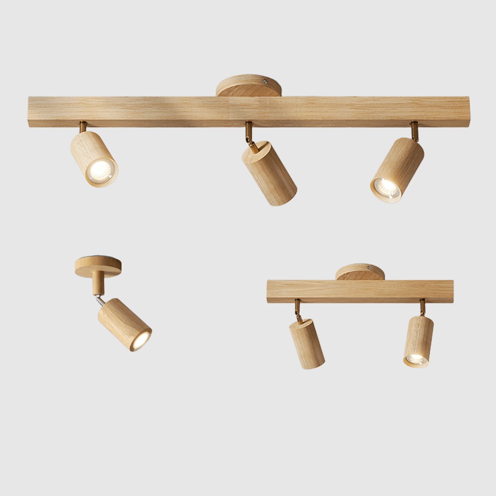 Odina plafondlamp van massief hout – in een woonkamer