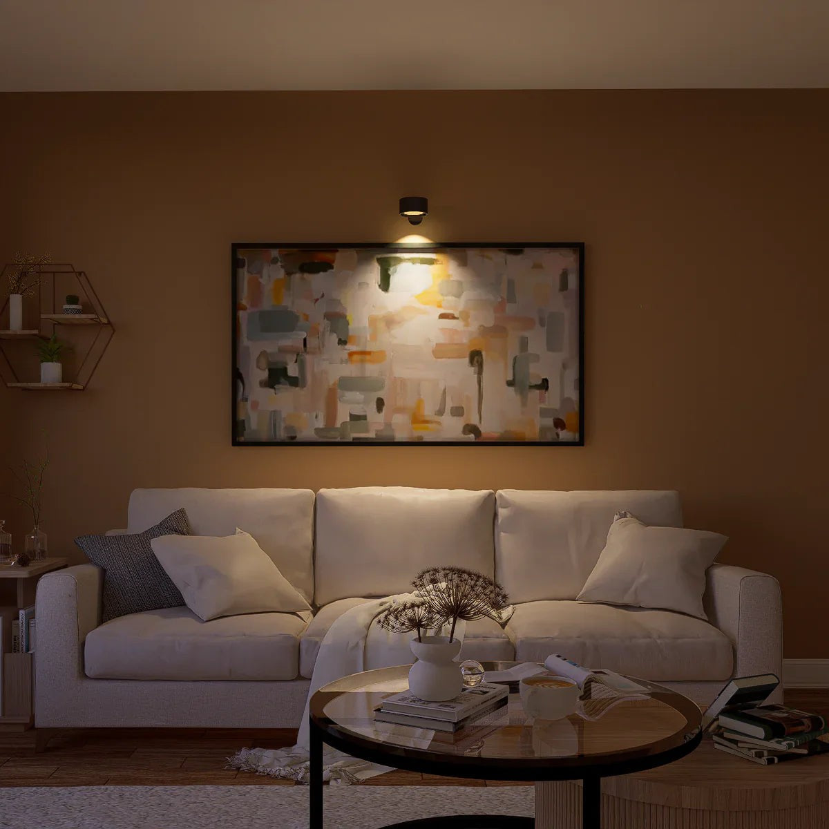 Ombra wandlamp van abs/pc-kunststof – detail van de rand