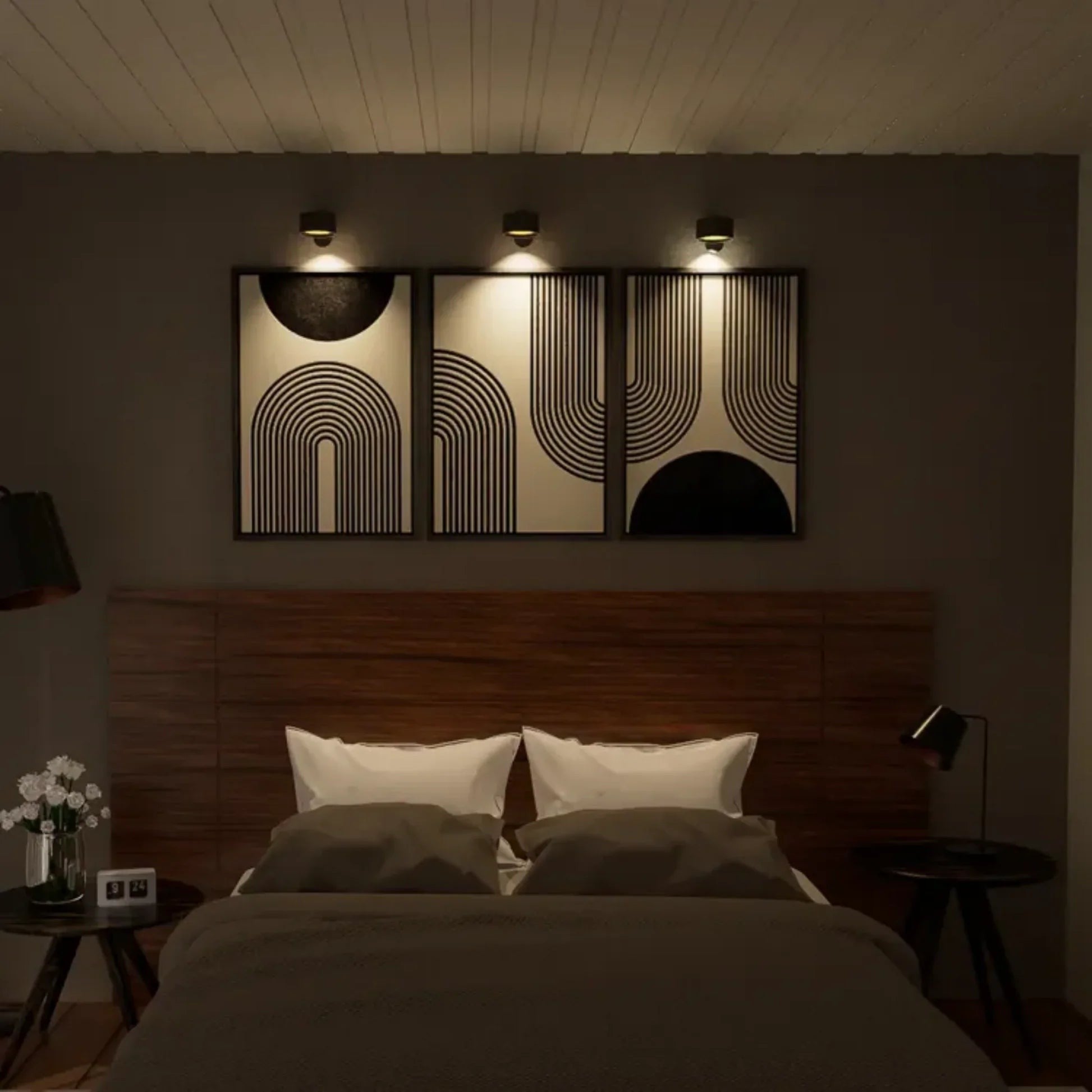 Ombra wandlamp van abs/pc-kunststof – in gebruik