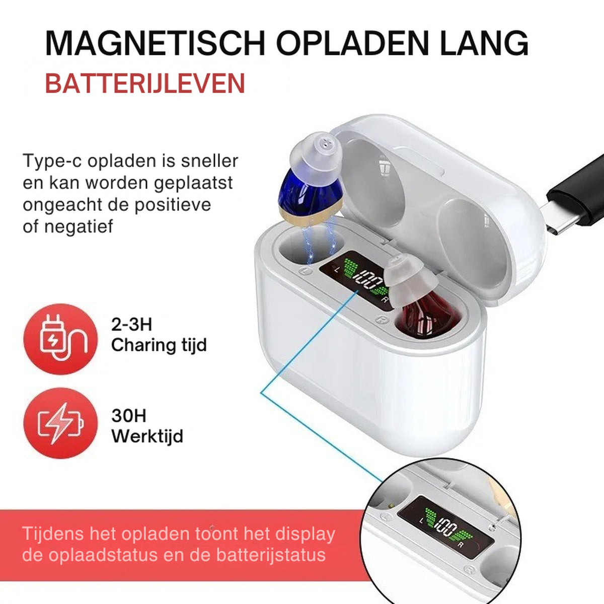 hoortoestel – detailfoto van de afwerking