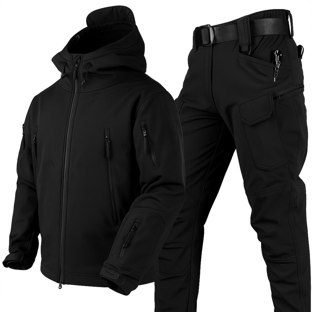 outdoorset in zwart – vooraanzicht