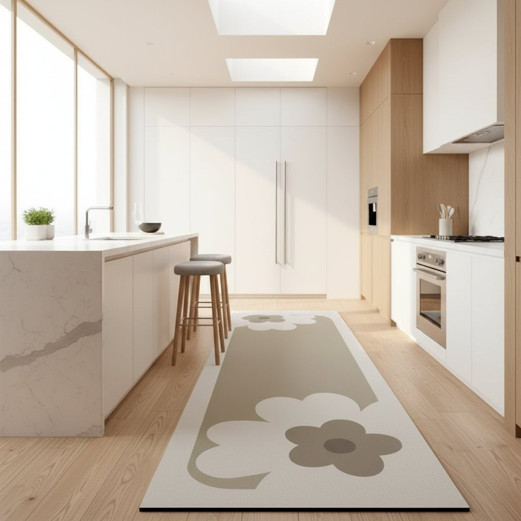Palmvik keukenmat van absorberend fiber fabric with rubber backing – in een woonkamer