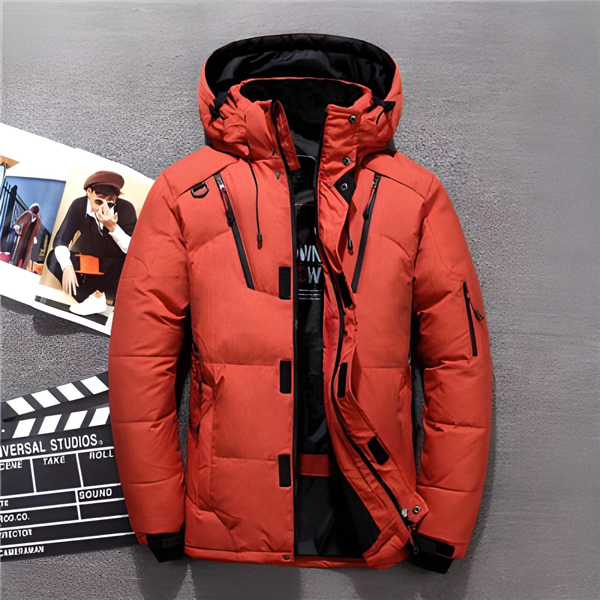 parka in oranje – vooraanzicht