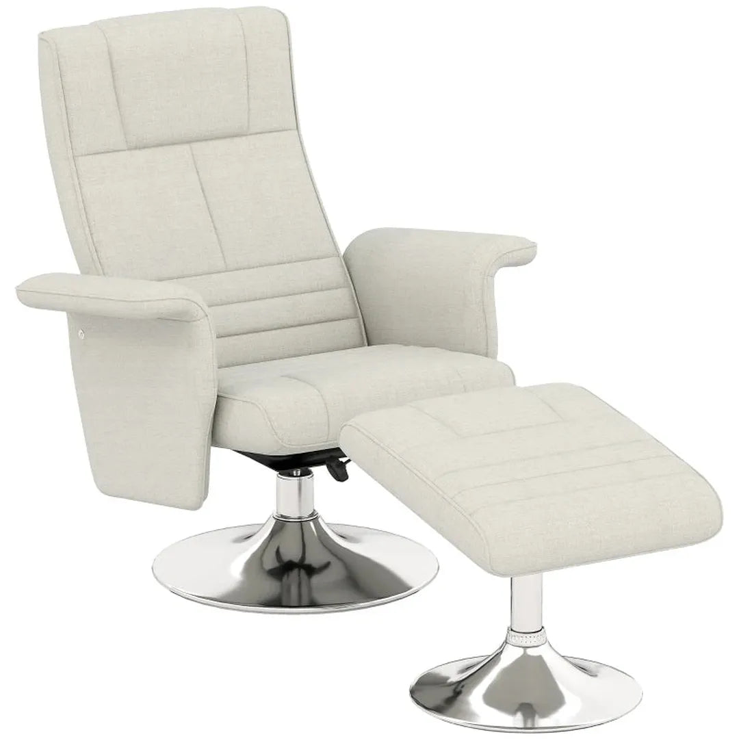Fauteuil met Hocker – Verstelbare Rugleuning – Donkergrijs – 78 x 95 x 88 cm