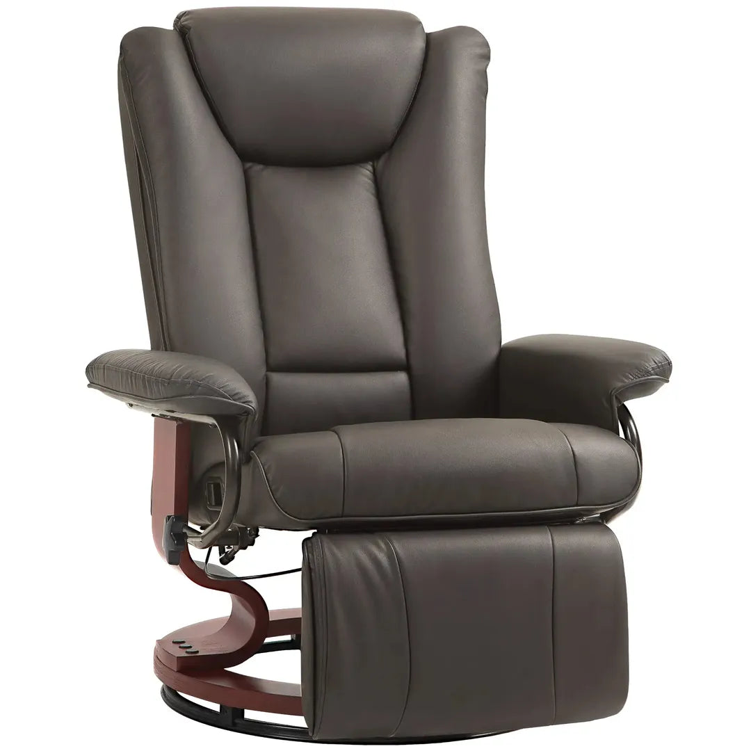 Relaxfauteuil met Ligfunctie – Draaibaar – Kunstleer Zwart – Stalen Frame – Max. 150 kg