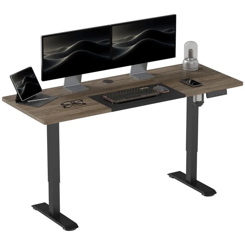 Elektrisch verstelbaar bureau wit – Zit-sta tafel 140x70 cm met geheugenfunctie, 4-delige tafelblad, anti-collisie en oververhittingsbeveiliging