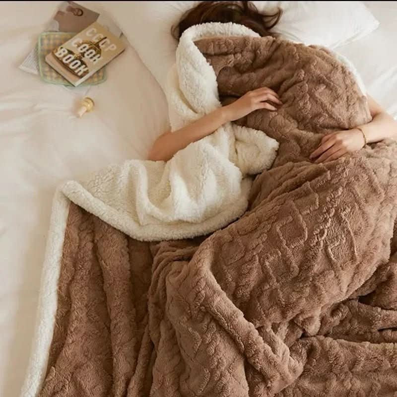 Renstad plaid in dark bruin van lambswool and microvezel flannel – vooraanzicht