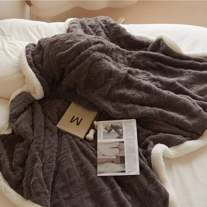 Renstad plaid van lambswool and microvezel flannel – detail van de rand