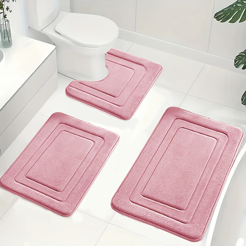 Ronda badmat in china rood van hoogwaardig memory foam met microvezel toplaag – close-up van het materiaal