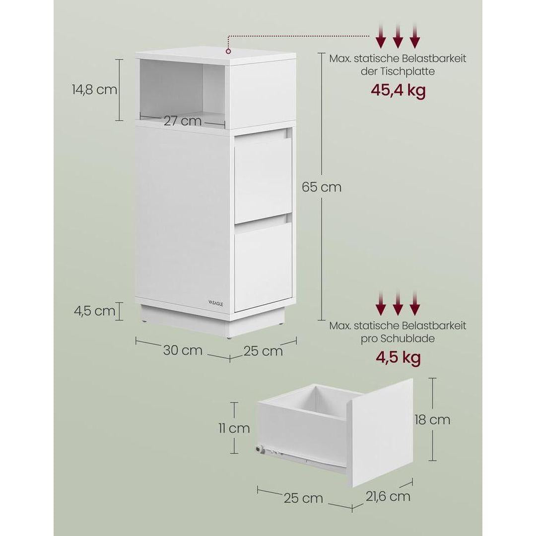 Smal nachtkastje – met open vak – bijzettafel