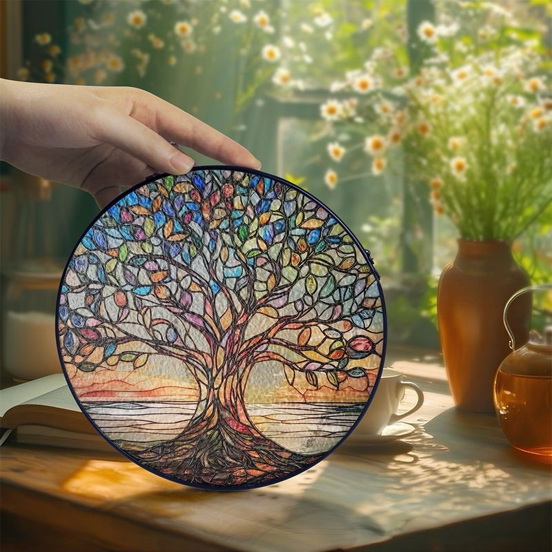 Sorenta zonnevanger van hoogwaardig acryl-in-lood design met metalen rand – detailfoto van de afwerking