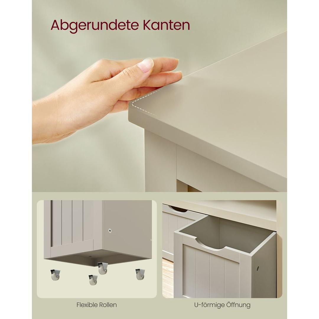 Speelgoedkast met 3 opbergbakken – kinderopbergkast van MDF, met wieltjes, 102 × 30 × 60 cm