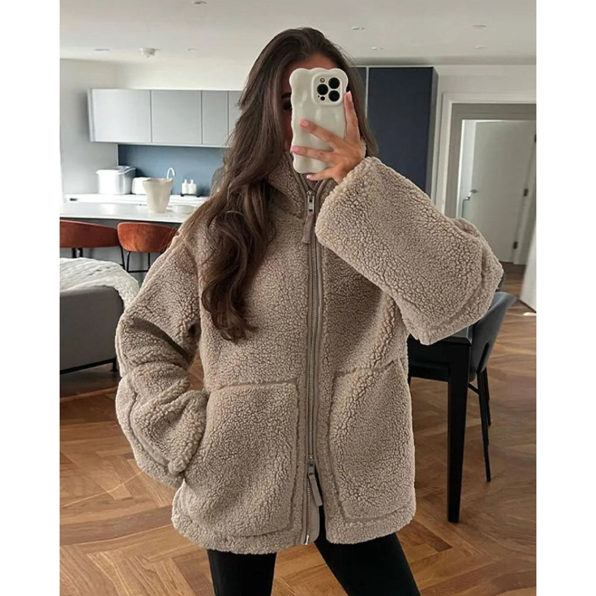 damesjas – detailfoto van de afwerking