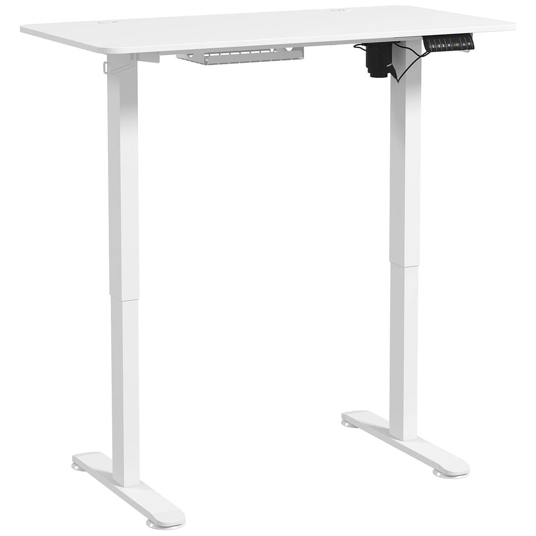 In hoogte verstelbaar sta-bureau – elektrisch zit-sta bureau met geheugenfunctie, 120 × 60 × 72–116 cm, wit