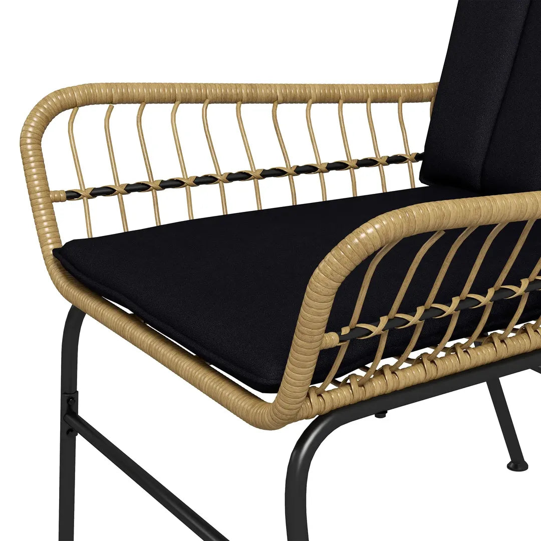 Outsunny 3-delige bistroset in boho stijl – 2 stoelen 76 x 66 x 96 cm en tafel 52 x 52 x 40 cm – PE rattan